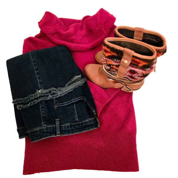 White House Black Market Womens Red Cowl Neck Wool Blend Sweater Size Small - Picture 8 of 9